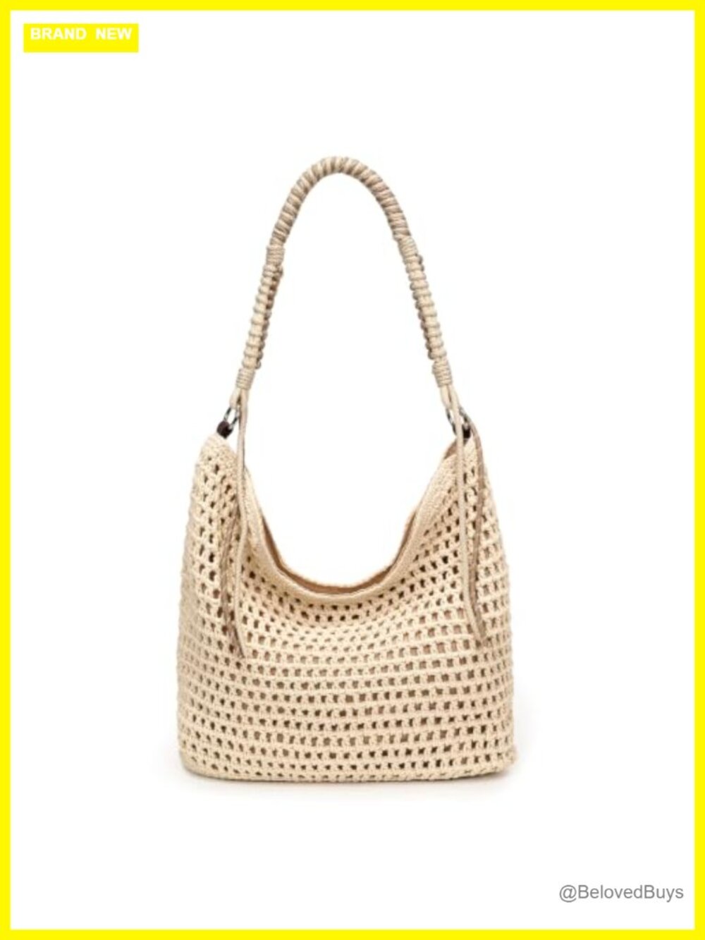 Hobo Crochet Beach Tote Bag, Woven Knit Shoulder Purse for Summer Travel